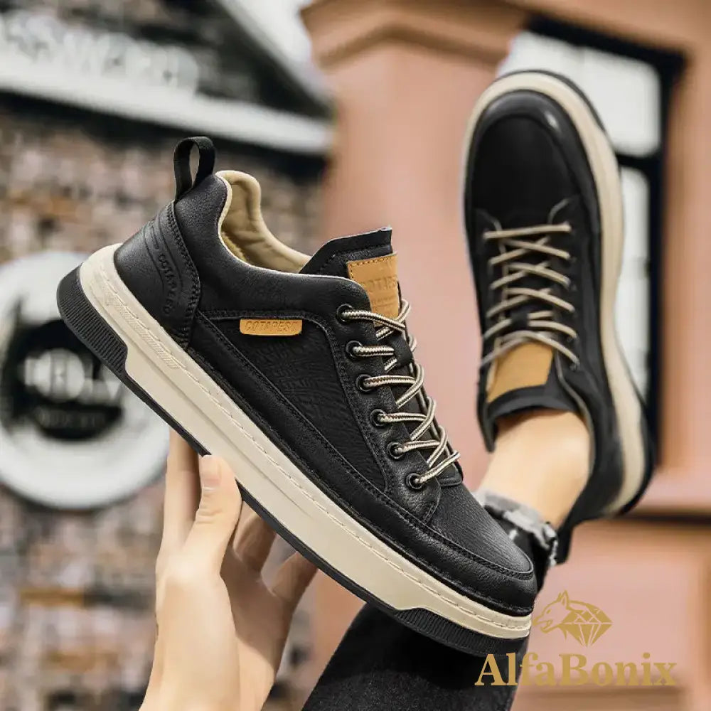 2023 Mens Shoes Work Labor Insurance Casual Leather All-Match Waterproof Non-Slip Sneakers