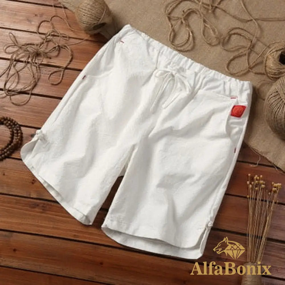 Short Alfa Linen Branco / P