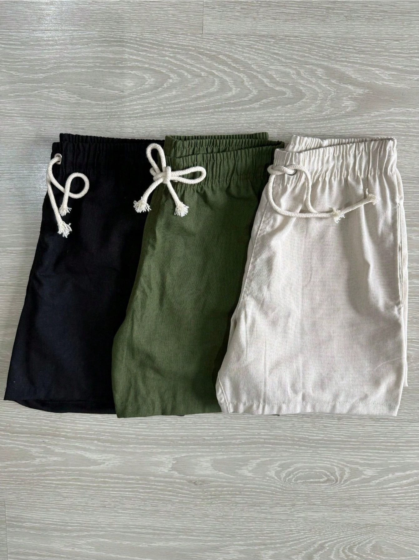 Short Masculino Linen Prestige AlfaBonix – Kit 3 Peças Premium