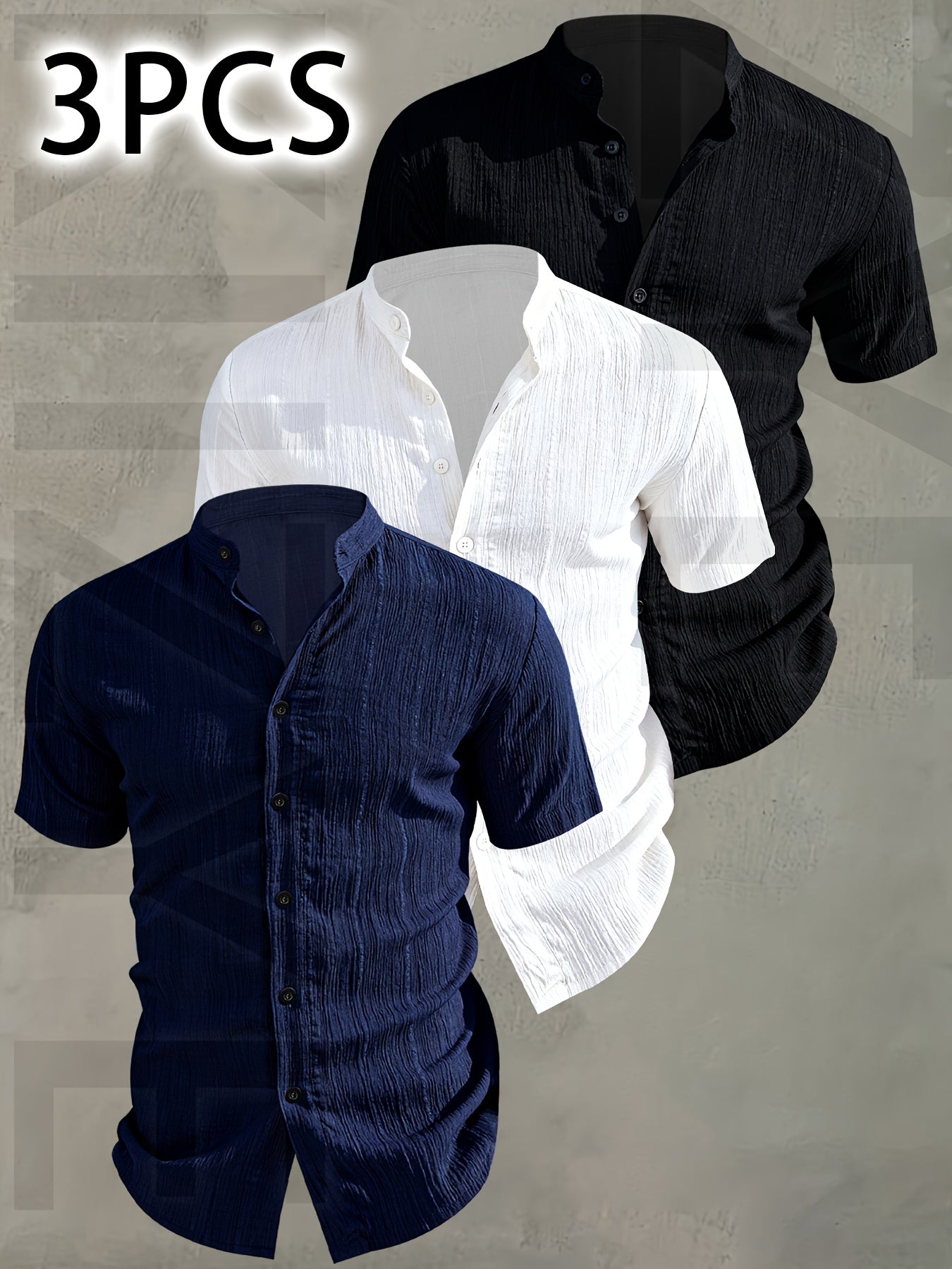 Camisa Masculina Summer Breeze AlfaBonix – Kit 3 Peças Manga Curta Premium