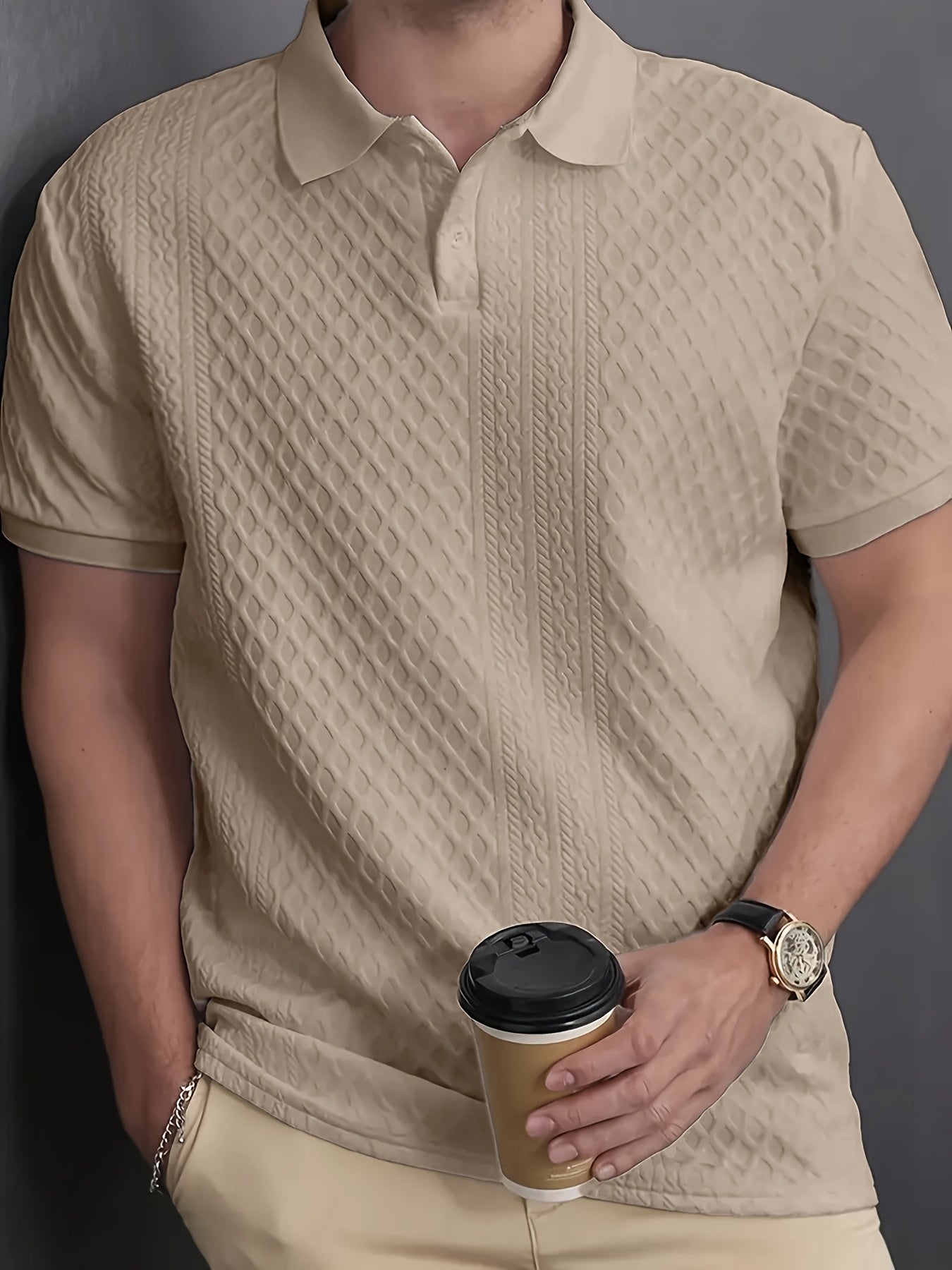 Camisa Polo Jacquard AlfaBonix – Casual Business Premium