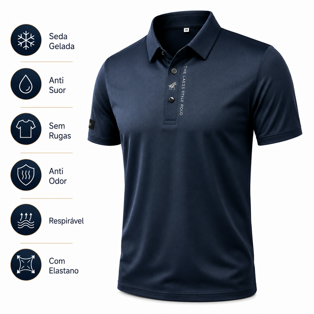 Camisa Polo Club Alfa Nartue em Seda Gelada