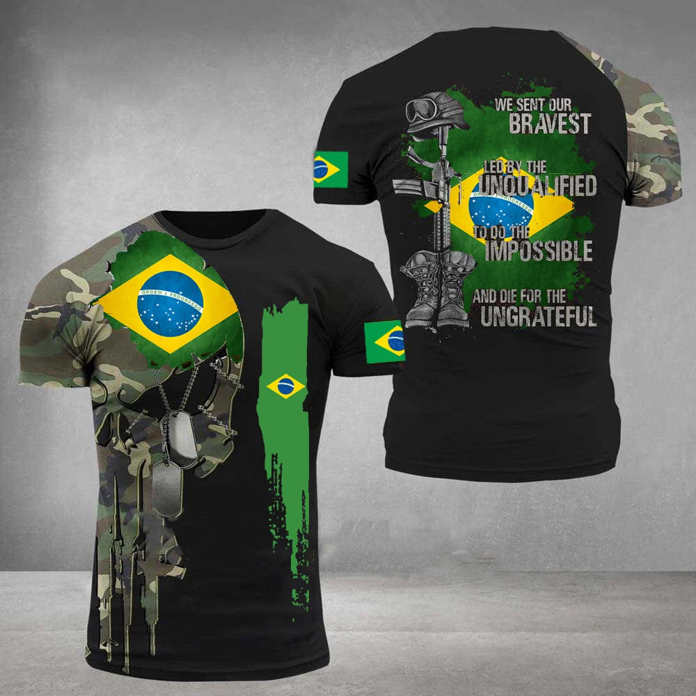 Camiseta Alfa Brasil Camuflado: Estilo Tático com Presença Urbana