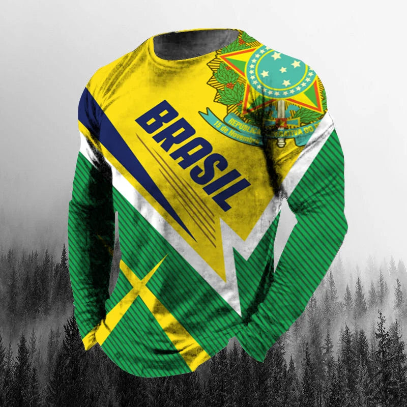 Camiseta Alfa Brasil Vintage Long Sleeve: Estilo Clássico com Identidade Moderna