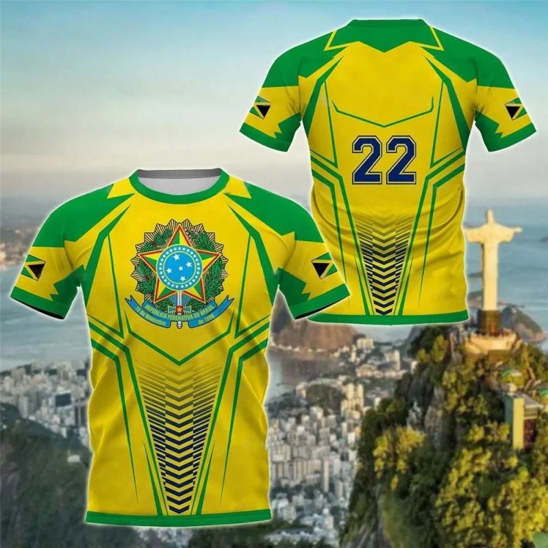 Camiseta Alfa Brasil 3D Street: Estilo Urbano com Identidade Esportiva
