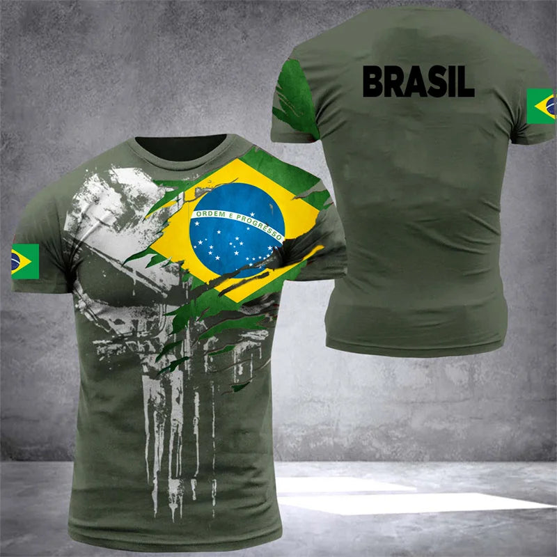 Camiseta Alfa Brasil Tactical 3D: Estilo Esportivo com Atitude Urbana
