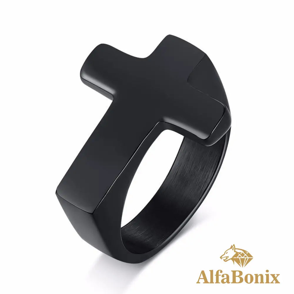 Anel Cruz Shaped 8 / Preto