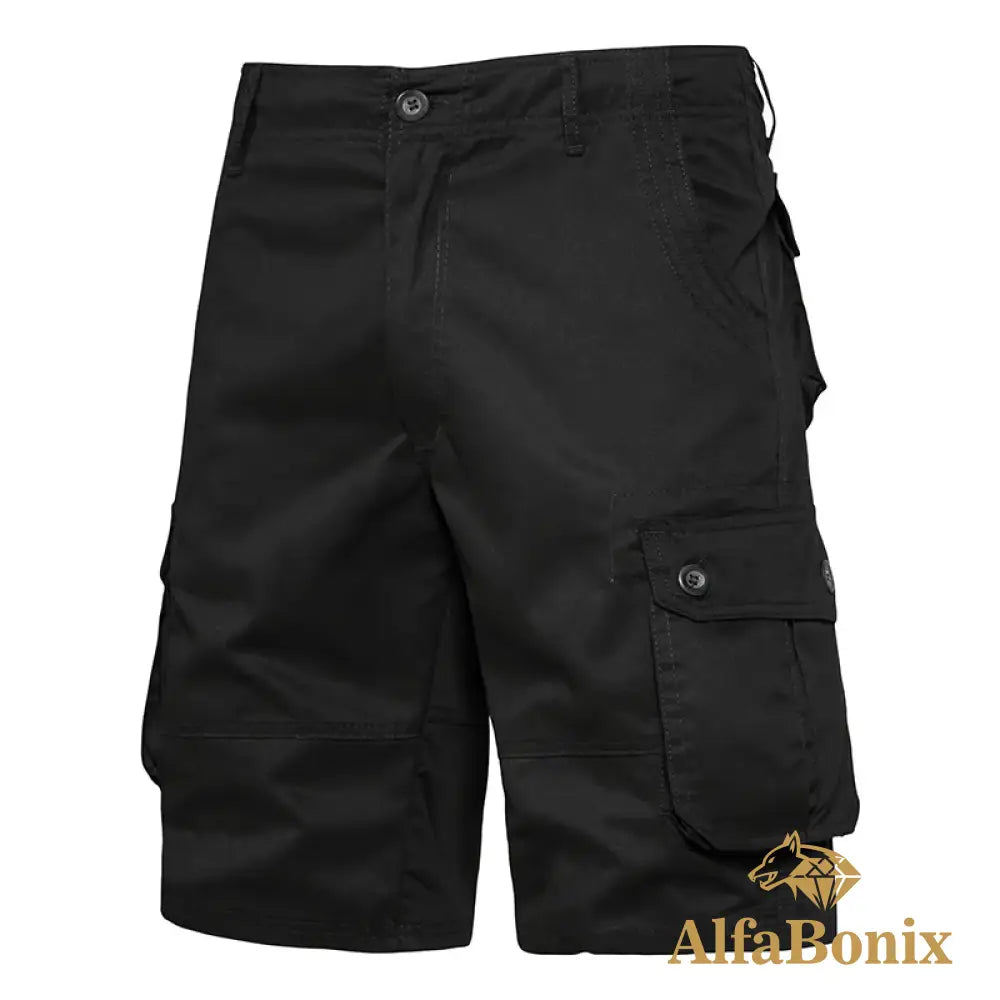 Mens Shorts Loose Large Size Multi-Pocket Overalls Summer Cotton Comfortable Nickel Pants Outdoor