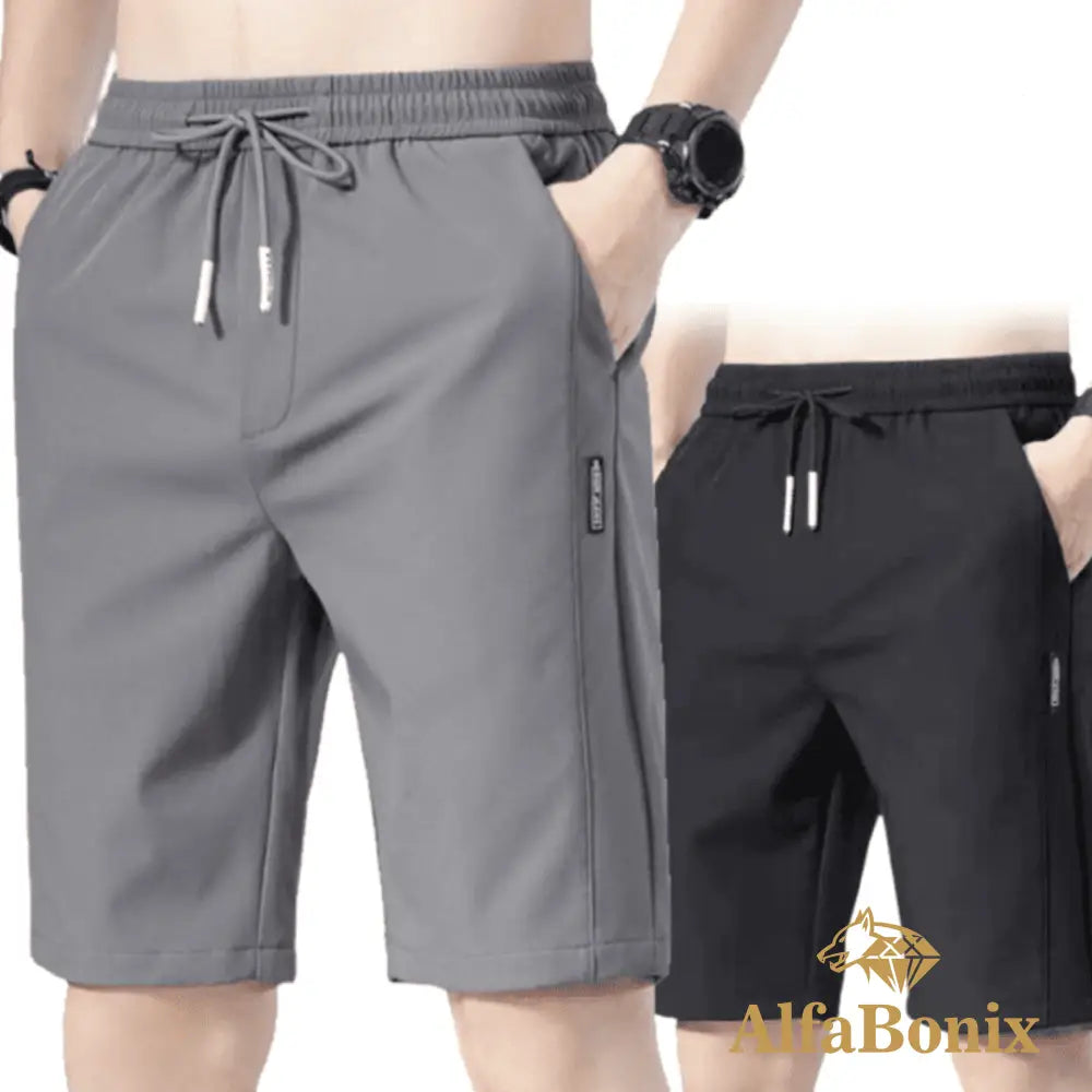 Bermuda Masculina Ultraconfort / Pague 1 Leve 2 Cinza + Preta 38 Cp - Moda