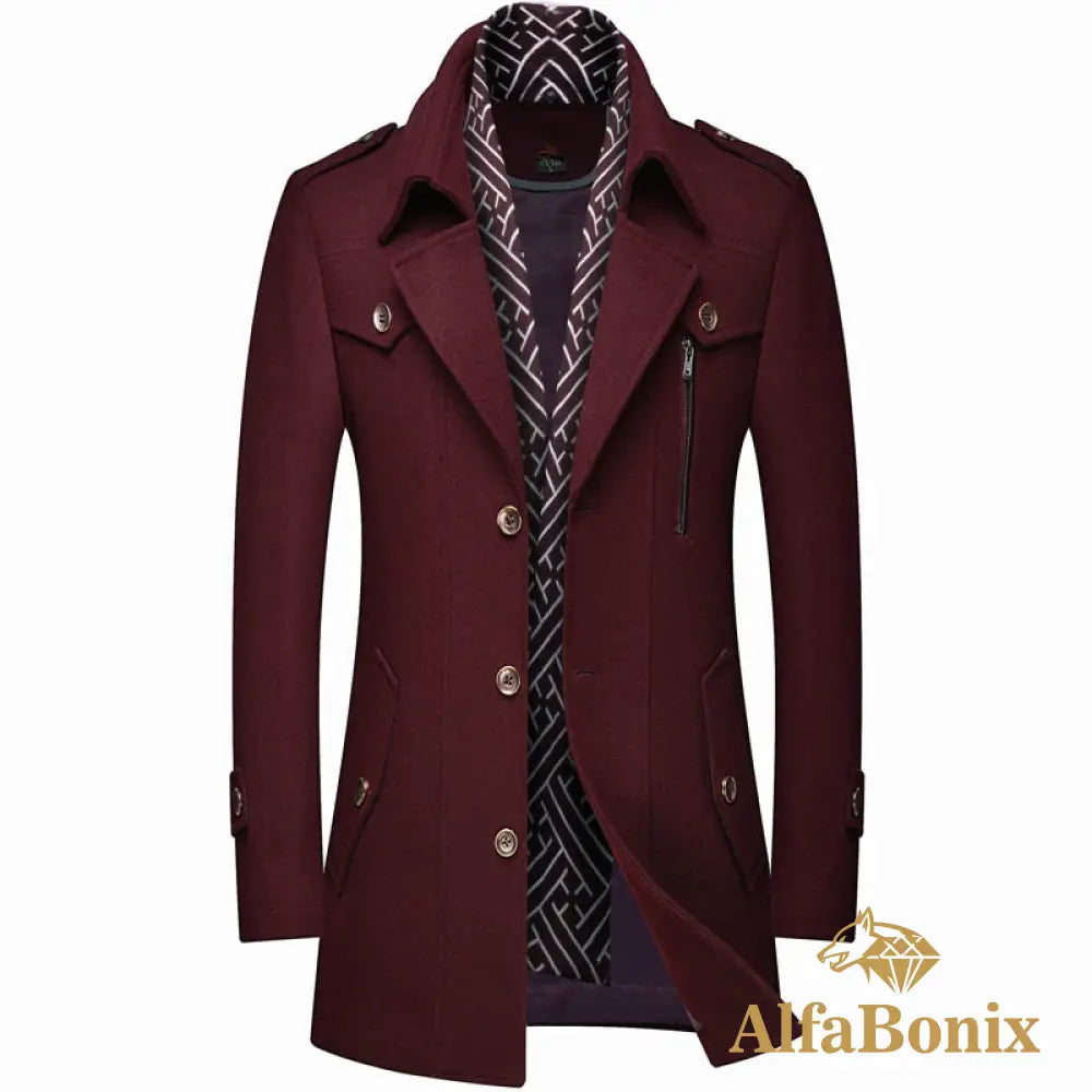 Blazer Sobretudo Alfa Milano Vinho / Pp