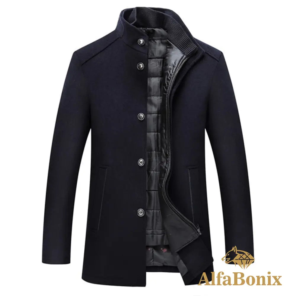 Blazer Sobretudo Alfa Toulon Azul Marinho / Pp