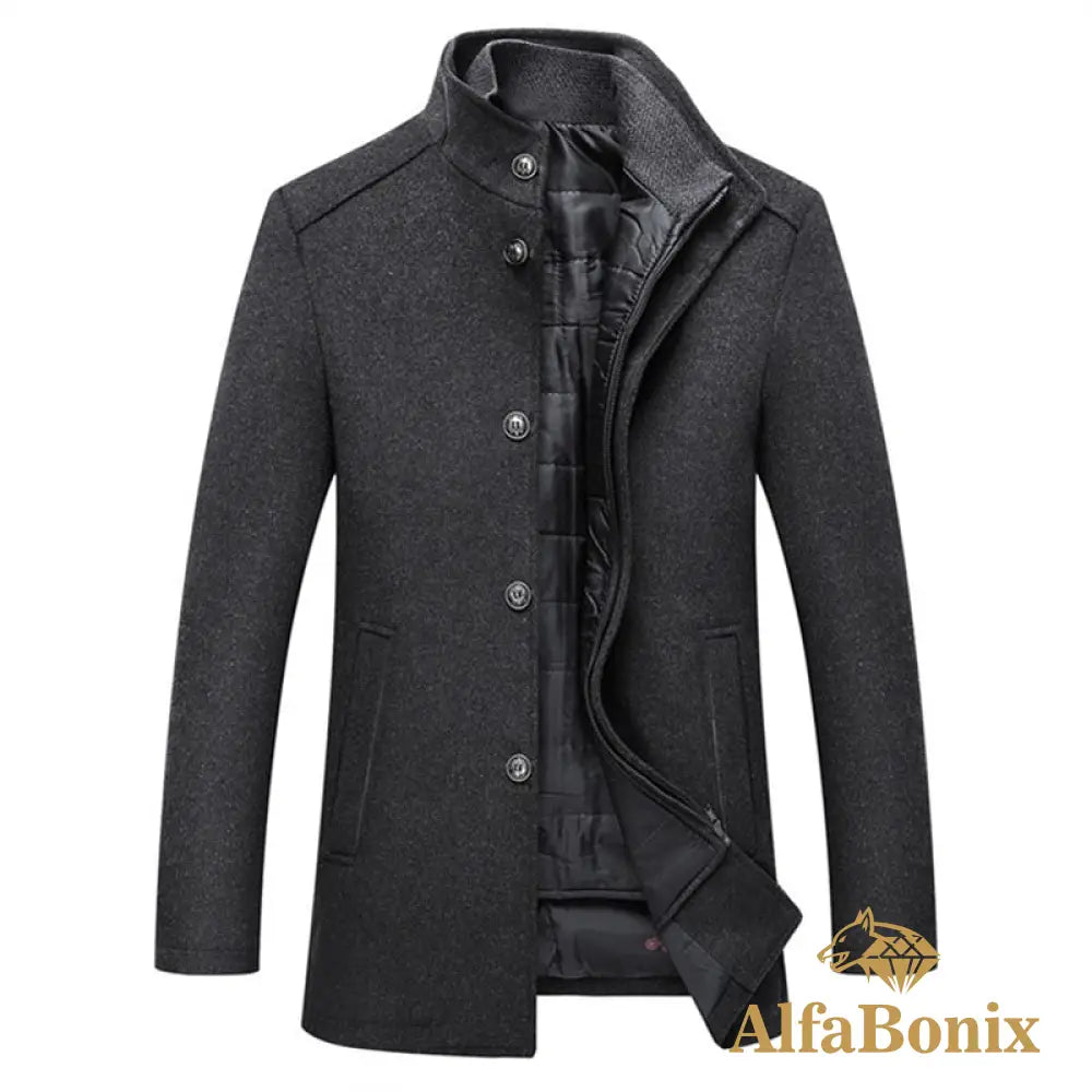 Blazer Sobretudo Alfa Toulon Cinza / Pp