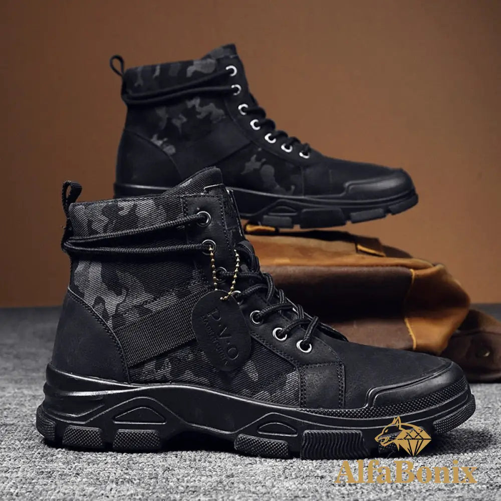 Bota Alfa Camouflage Preto / 37