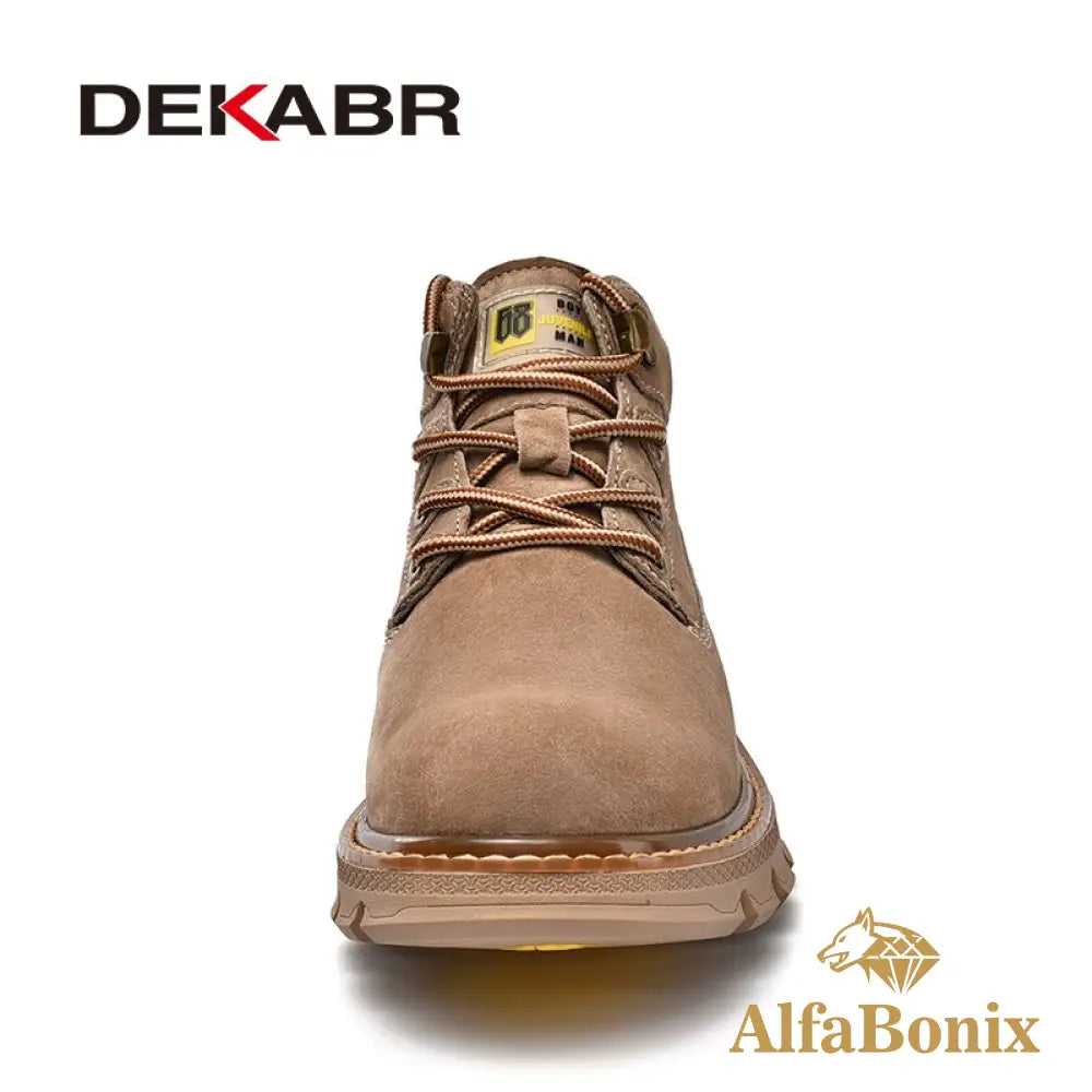 Dekabr Men&#39;S Boots Genuine Leather Soft Sole Comfortable Autumn Winter Ankle Classical Outdoor
