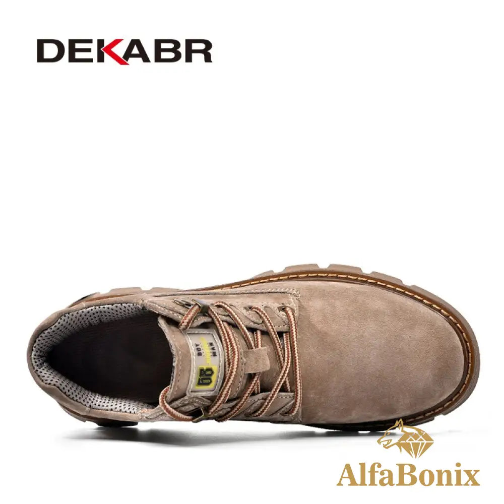 Dekabr Men&#39;S Boots Genuine Leather Soft Sole Comfortable Autumn Winter Ankle Classical Outdoor