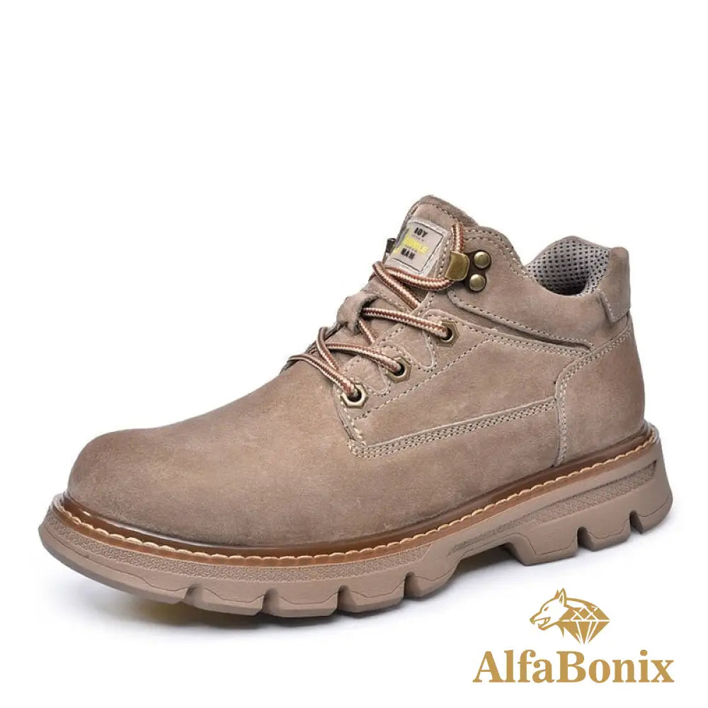 Dekabr Men&#39;S Boots Genuine Leather Soft Sole Comfortable Autumn Winter Ankle Classical Outdoor