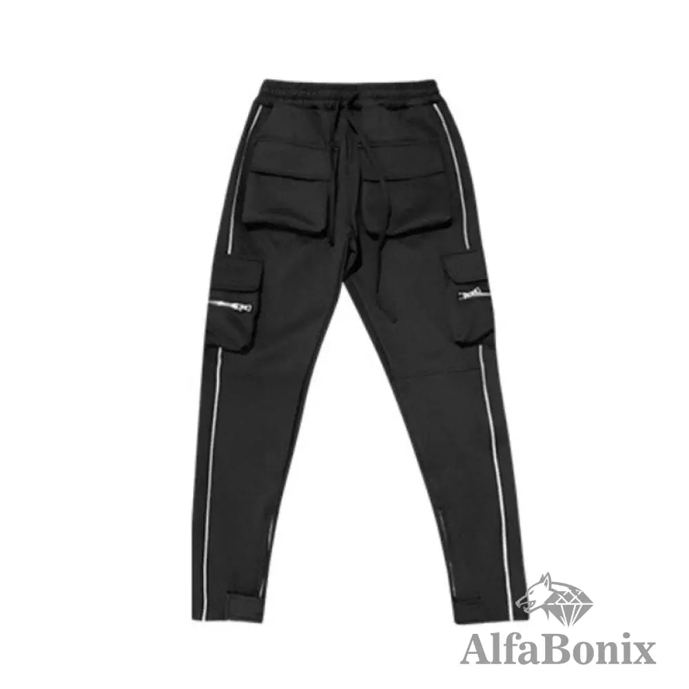 Spring And Autumn Workwear Pants Men&#39;S Fashion Brand Elastic Multi-Bag Reflective Straight