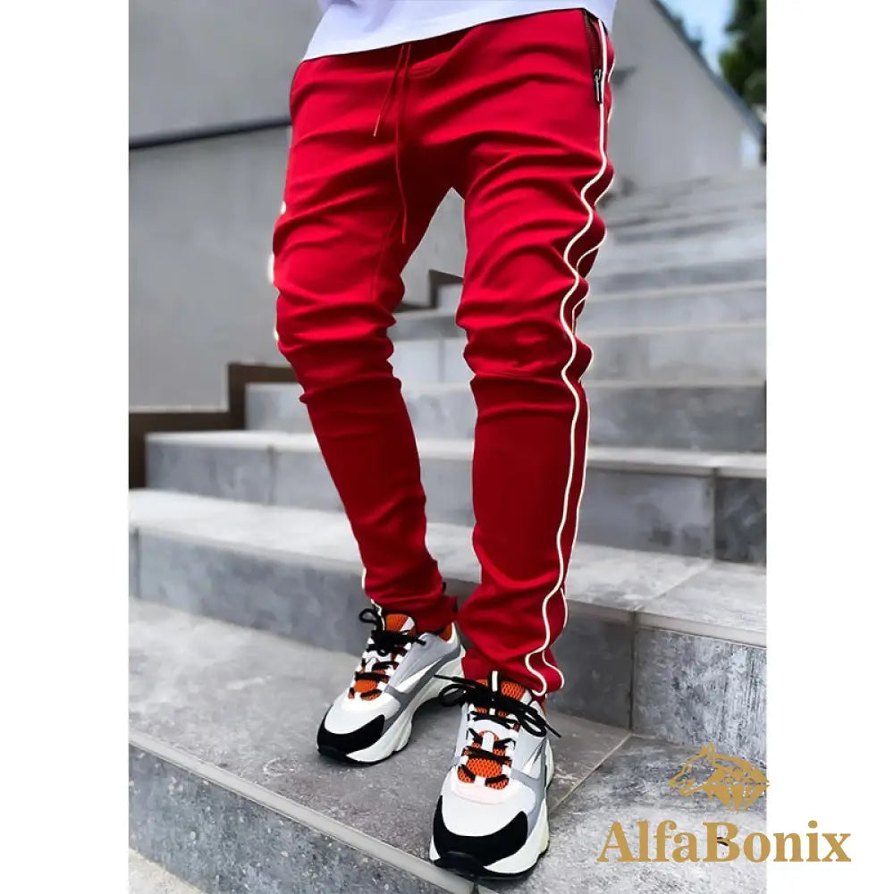 Spring And Autumn Workwear Pants Men&#39;S Fashion Brand Elastic Multi-Bag Reflective Straight