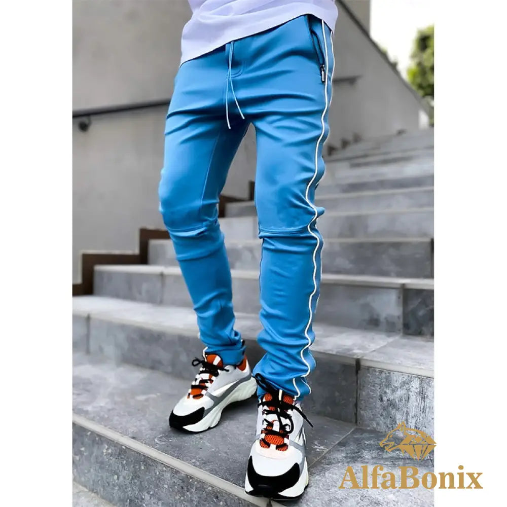 Spring And Autumn Workwear Pants Men&#39;S Fashion Brand Elastic Multi-Bag Reflective Straight