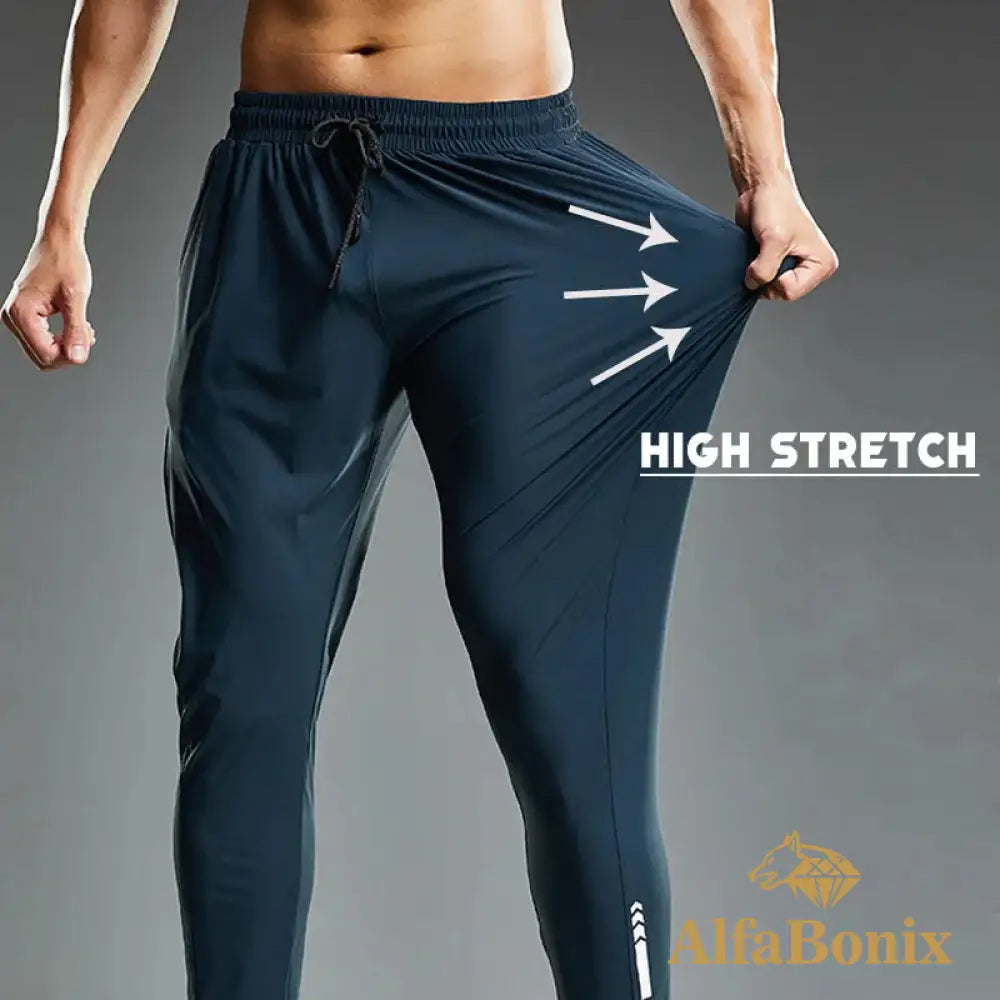 Summer Elastic Men Running Sport Pants Jogging Sweatpants Casual Outdoor Training Gym Fitness