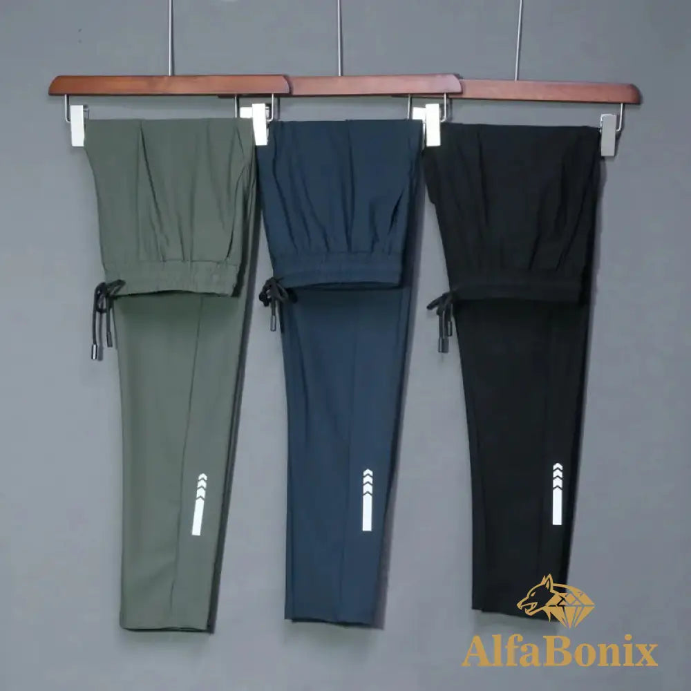 Summer Elastic Men Running Sport Pants Jogging Sweatpants Casual Outdoor Training Gym Fitness