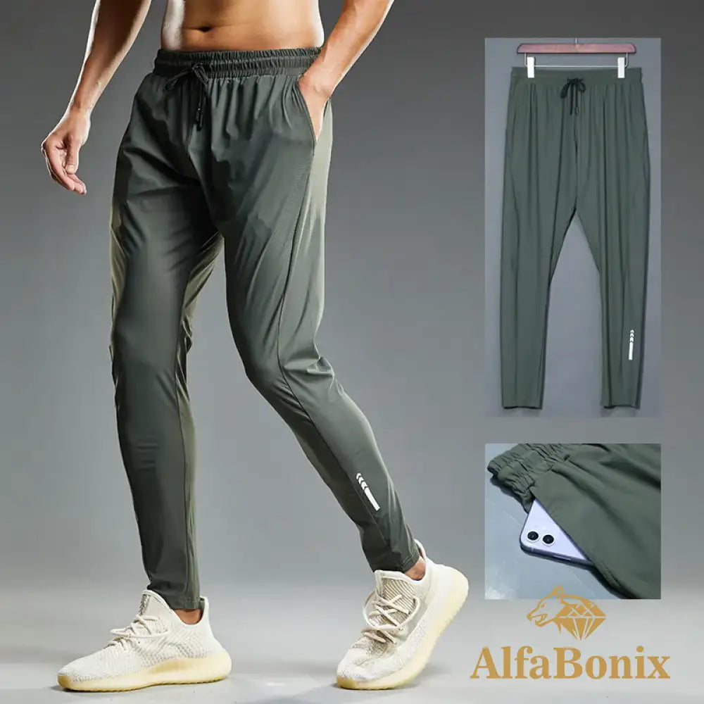 Summer Elastic Men Running Sport Pants Jogging Sweatpants Casual Outdoor Training Gym Fitness