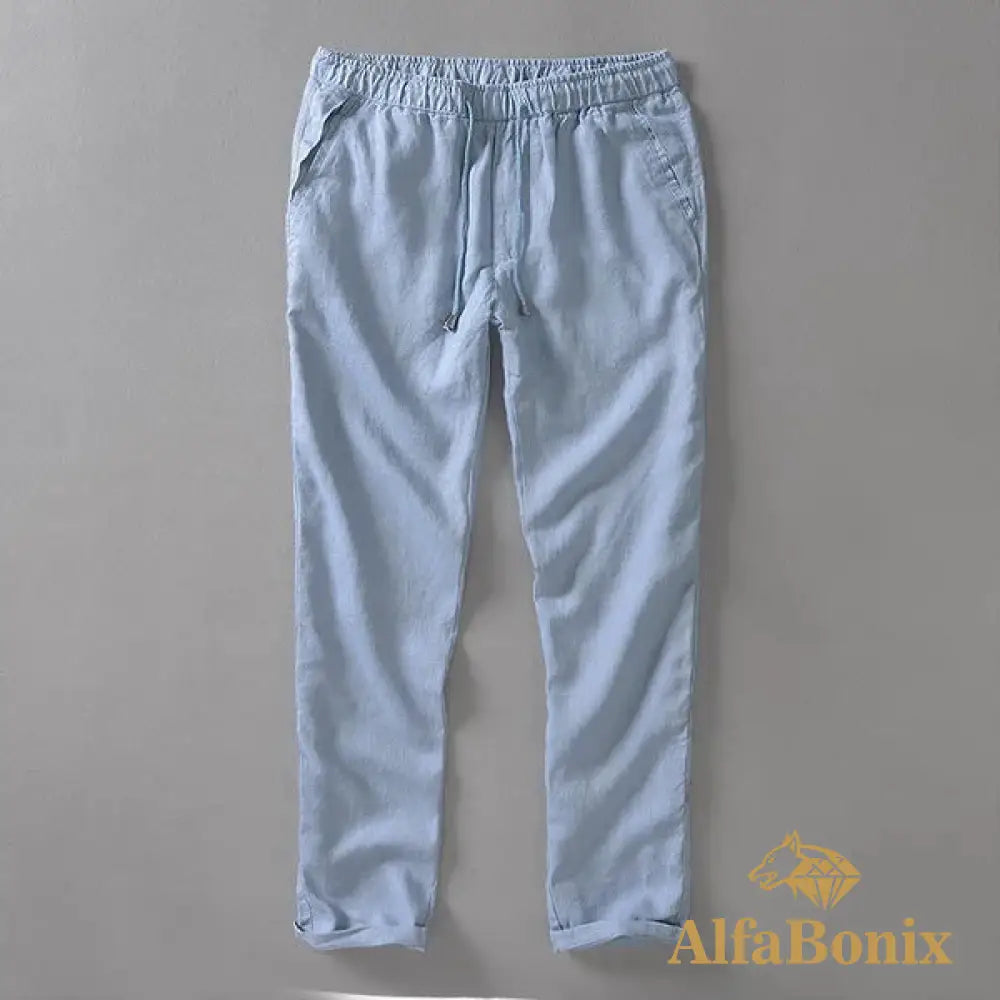 Calça de Linho Masculino Charlie Calça de Linho Masculino Charlie - Azul Claro / 34