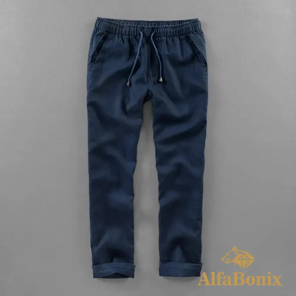 Calça de Linho Masculino Charlie Calça de Linho Masculino Charlie - Azul Escuro / 34