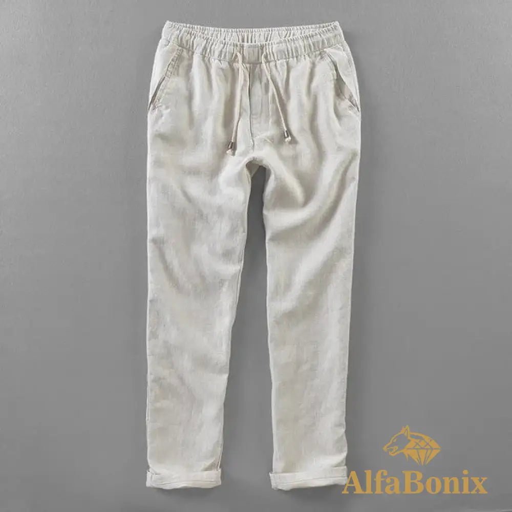 Calça de Linho Masculino Charlie Calça de Linho Masculino Charlie - Palha / 34