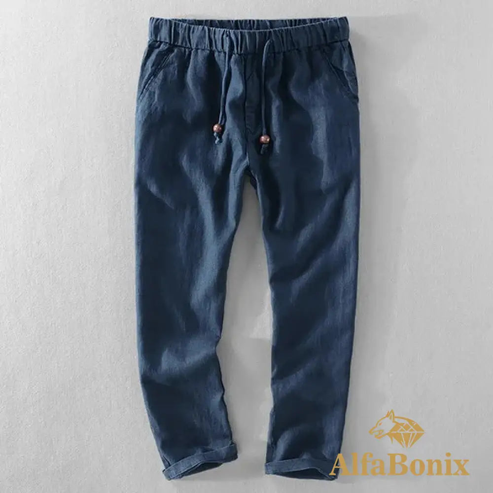 Calça de Linho Masculino Jericoaquara Calça de Linho Masculino Jericoaquara - Azul Escuro / 34