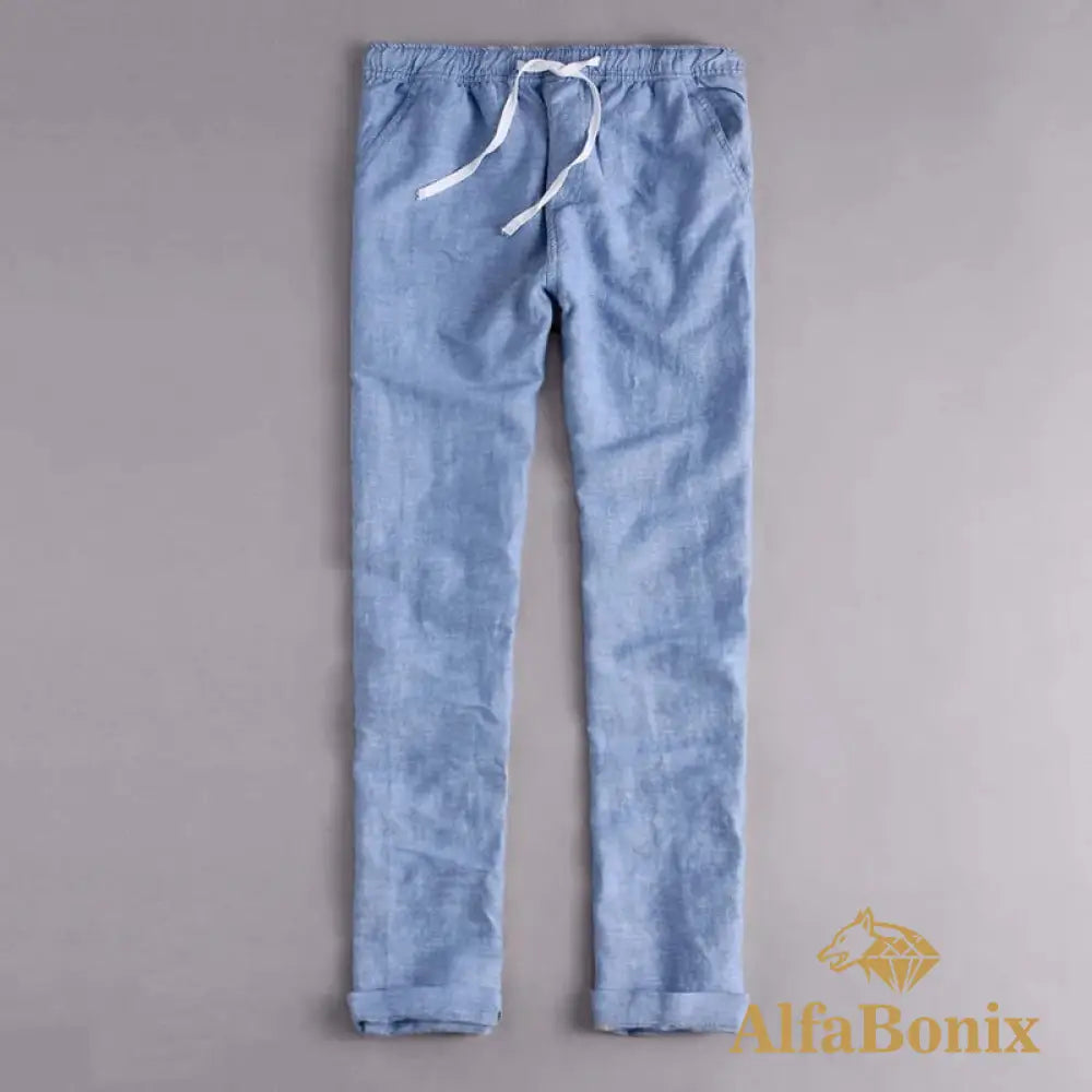 Calça de Linho Masculino Myconos Calça de Linho Masculino Myconos - Azul / 34