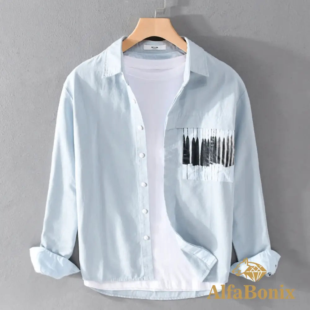 Camisa Alfa Almanaq Azul / Pp Camisetas E Tops