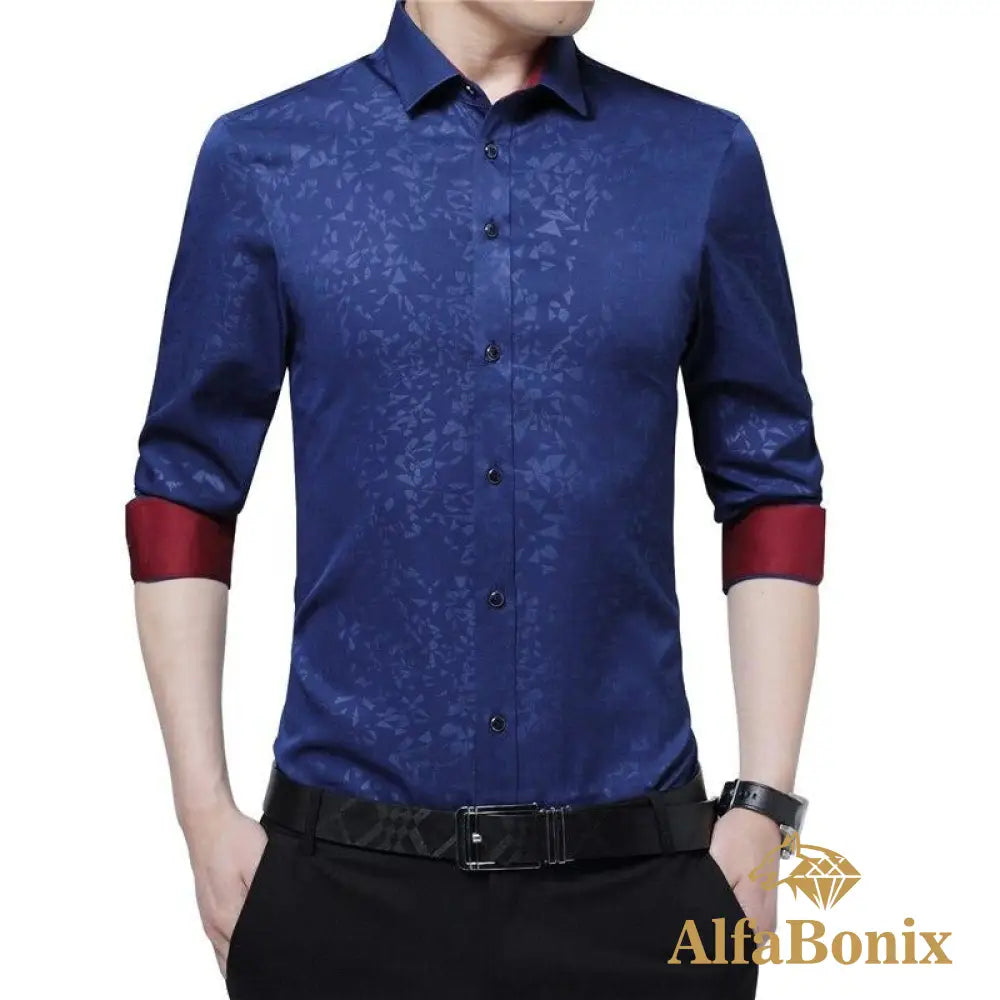 Camisa Social Petals Azul / P 348