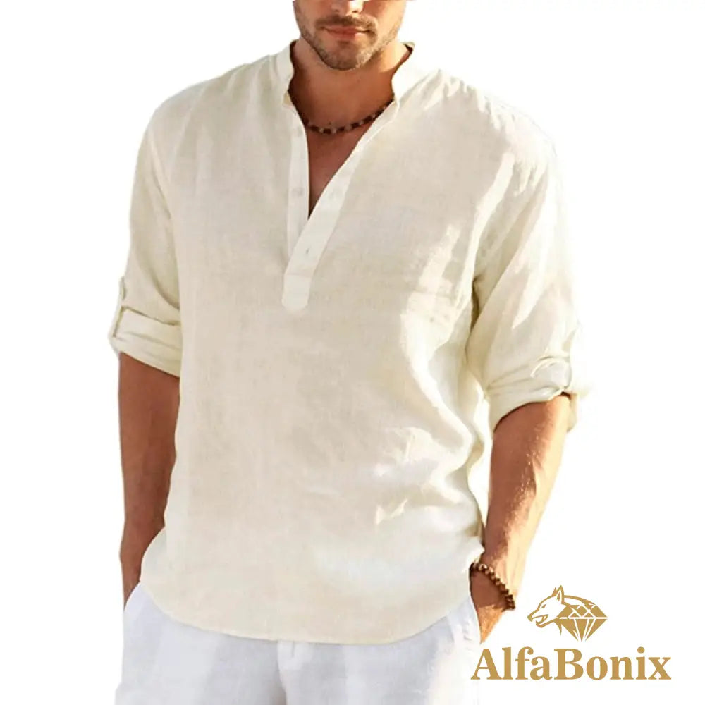 Camisa Alfabonix De Linho Biggan Damasco / P