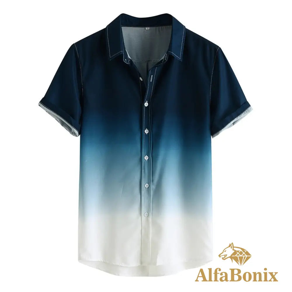 Camisa Alfabonix Degrade Azul Marinho / P