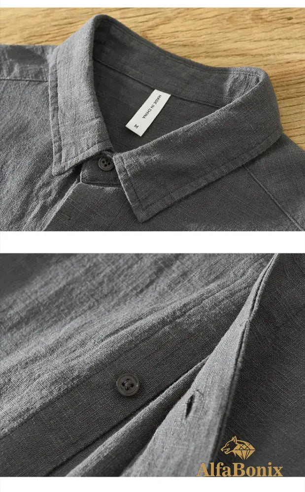 Summer New Linen Cotton Casual Shirt for Men Clothing Vintage Short Sleeve Streetwear C2759