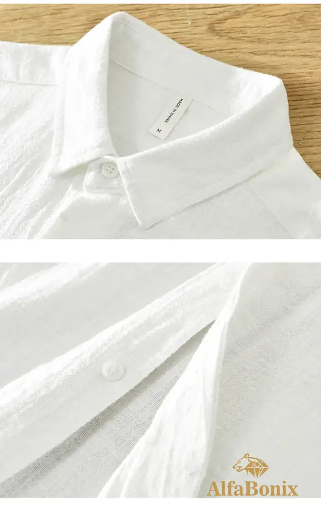 Summer New Linen Cotton Casual Shirt for Men Clothing Vintage Short Sleeve Streetwear C2759