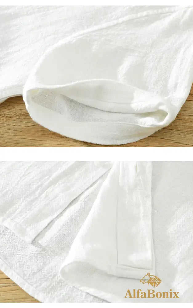 Summer New Linen Cotton Casual Shirt for Men Clothing Vintage Short Sleeve Streetwear C2759