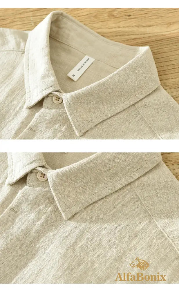 Summer New Linen Cotton Casual Shirt for Men Clothing Vintage Short Sleeve Streetwear C2759