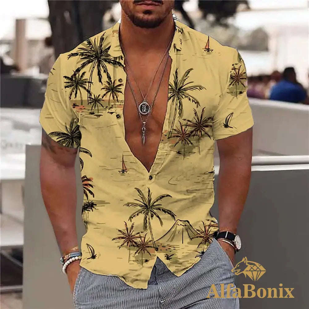 Camisa Alfabonix Hawaiian Amarelo / P