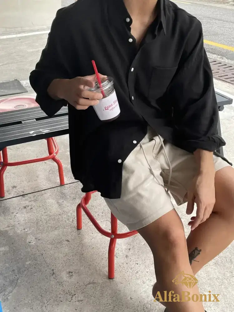 2024 Unisex Oversized Linen Shirt Coat Men’s Long Sleeve Casual Loose Fit Fashion Japanese Korean Style Sun Protection