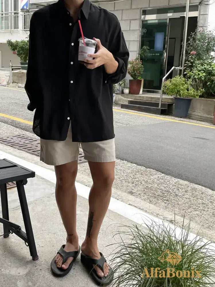 2024 Unisex Oversized Linen Shirt Coat Men’s Long Sleeve Casual Loose Fit Fashion Japanese Korean Style Sun Protection