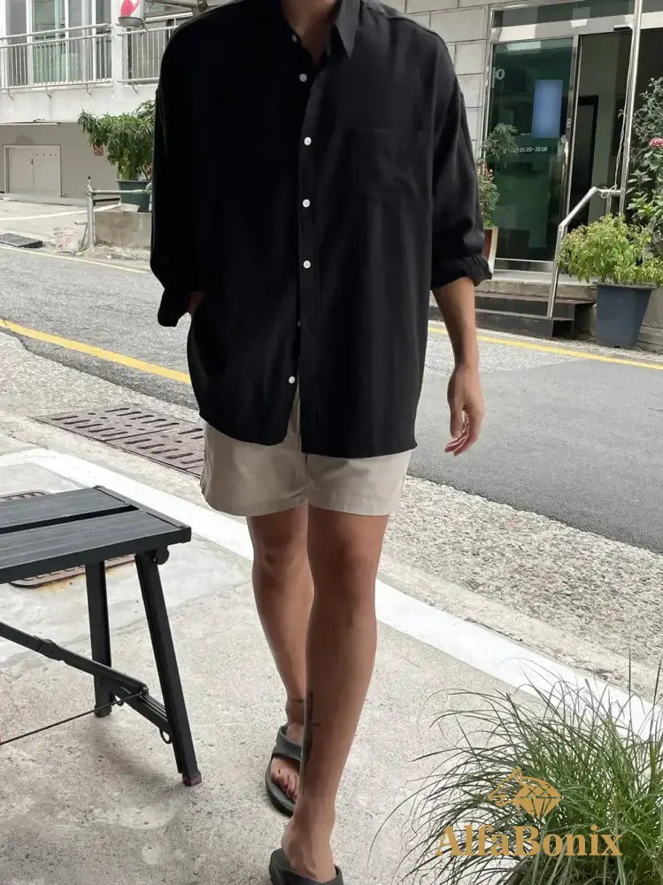 2024 Unisex Oversized Linen Shirt Coat Men’s Long Sleeve Casual Loose Fit Fashion Japanese Korean Style Sun Protection