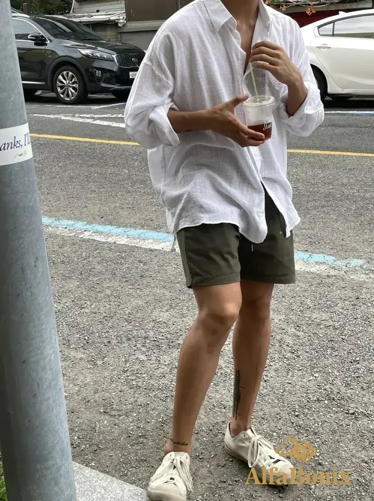 2024 Unisex Oversized Linen Shirt Coat Men’s Long Sleeve Casual Loose Fit Fashion Japanese Korean Style Sun Protection