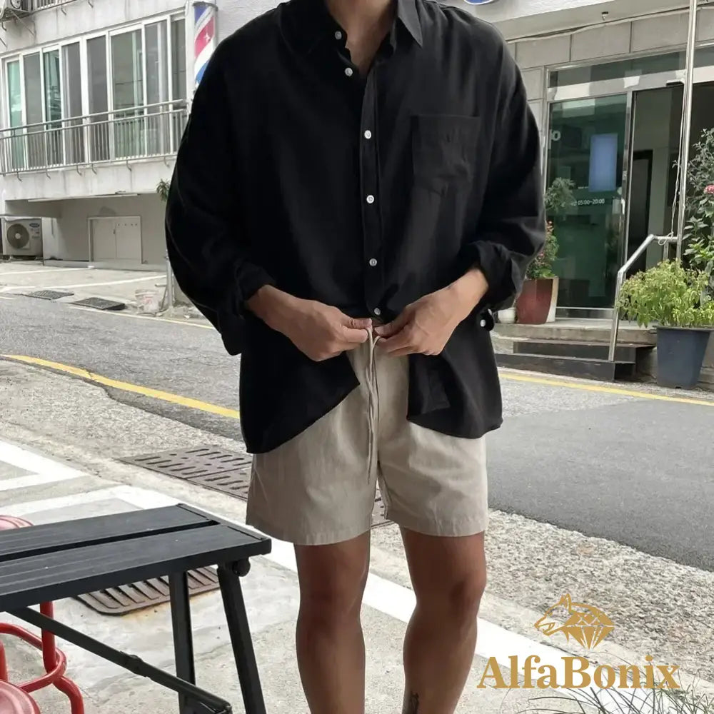 2024 Unisex Oversized Linen Shirt Coat Men’s Long Sleeve Casual Loose Fit Fashion Japanese Korean Style Sun Protection