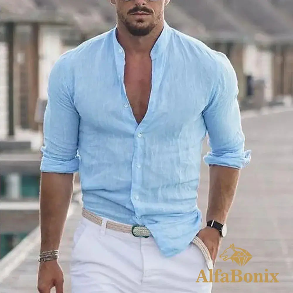 Camisa De Linho Alfabonix Mock