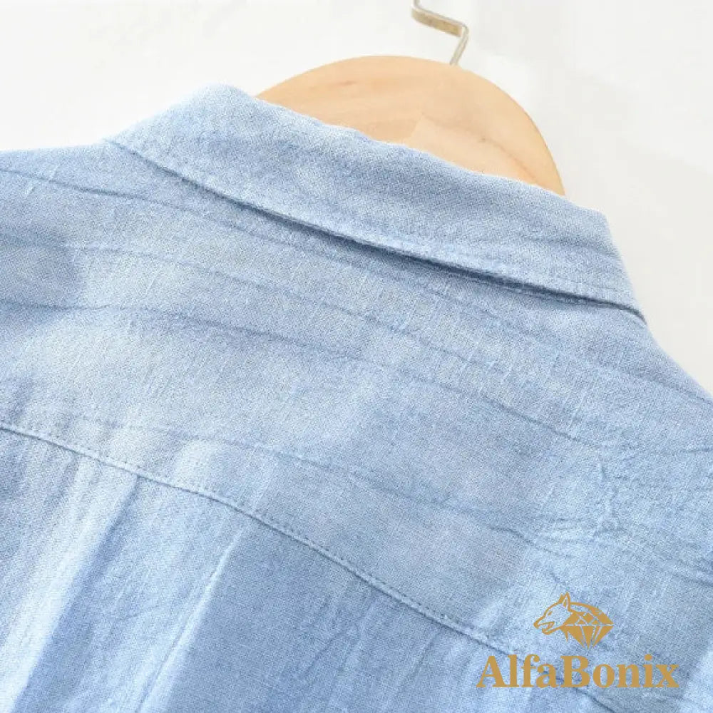 Camisa Masculina de Linho Manga Longa Petrus