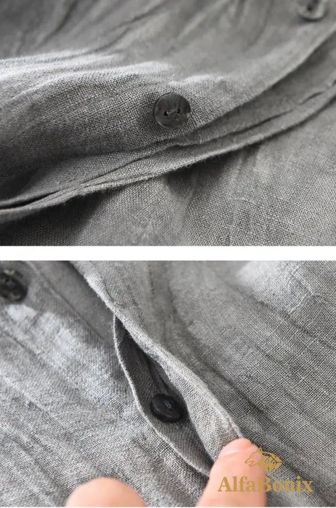 Camisa Masculina de Linho Manga Longa Petrus