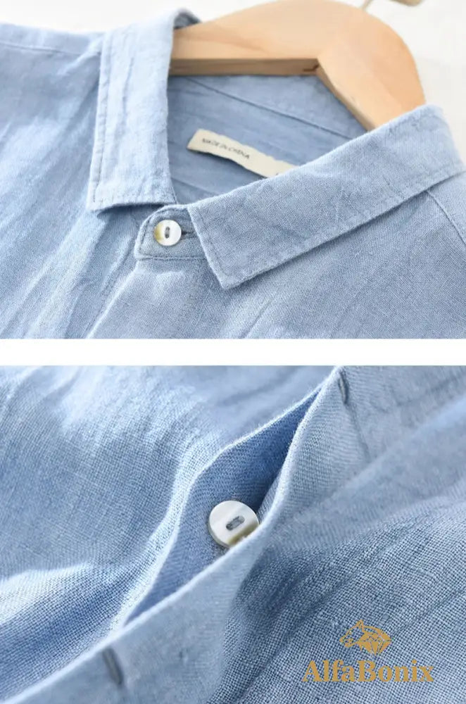 Camisa Masculina de Linho Manga Longa Petrus