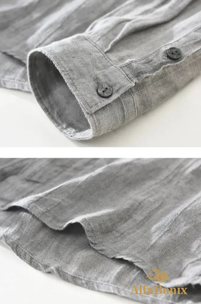 Camisa Masculina de Linho Manga Longa Petrus